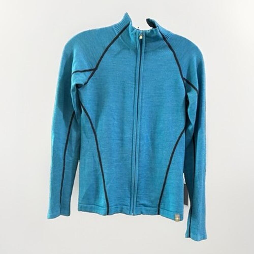 Smartwool Womens Merino Blue Wool Sweater Jacket Midlayer Size S Small